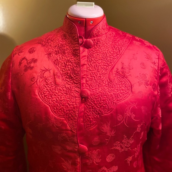 Vintage Silk smoking Jacket - Picture 2 of 4